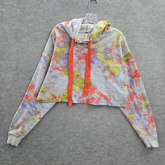 Free People Tops - Free People Women Sweatshirt Small Blue Cropped Thinkin About You Tie Dye Orange